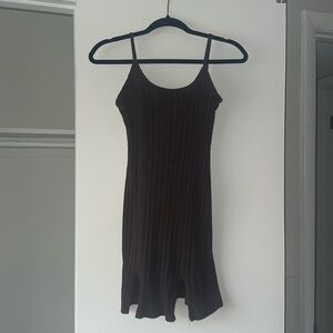Ribbed Brown Dress